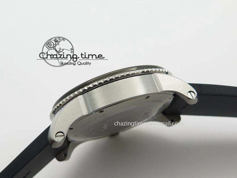 Calibre de Cartier Diver TF 1:1 Best Edition SS White Dial on Black Rubber Strap MIYOTA Movement