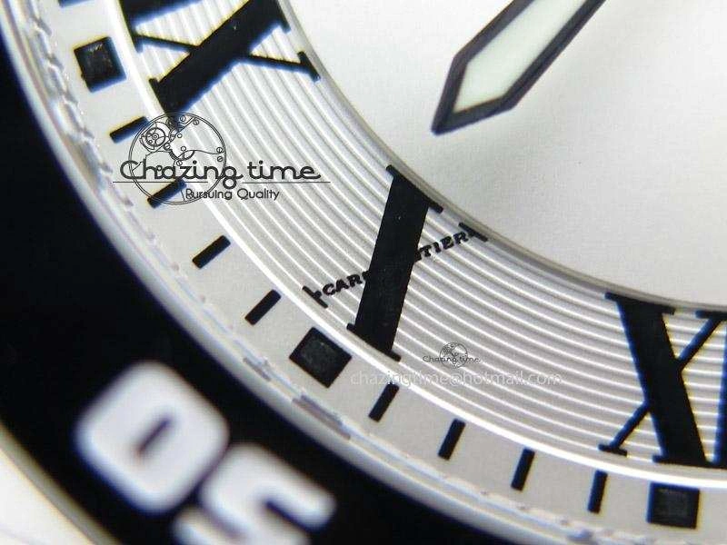 Calibre de Cartier Diver TF 1:1 Best Edition SS White Dial on Black Rubber Strap MIYOTA Movement