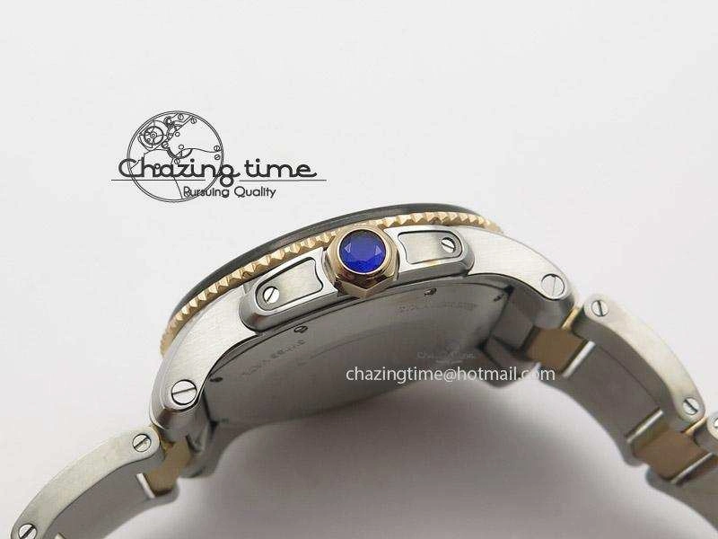Calibre de Cartier Diver TF 1:1 Best Edition SS RG Black Dial On SS RG Bracelet MIYOTA Movement