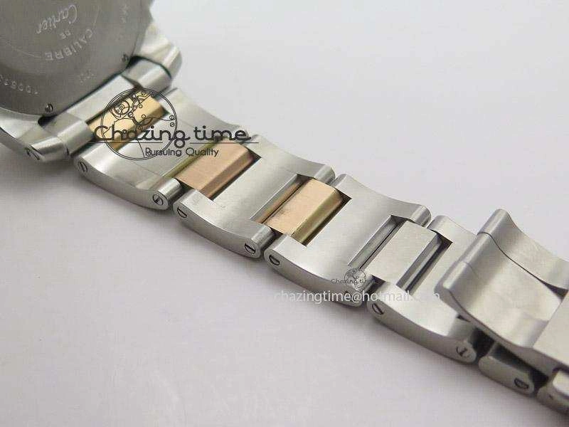 Calibre de Cartier Diver TF 1:1 Best Edition SS RG Black Dial On SS RG Bracelet MIYOTA Movement