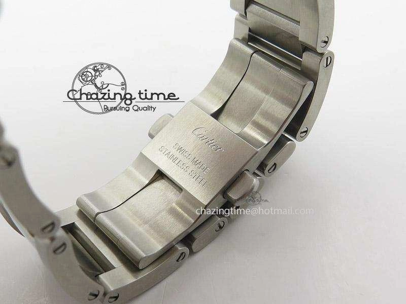 Calibre de Cartier Diver TF 1:1 Best Edition SS RG White Dial On SS RG Bracelet MIYOTA Movement