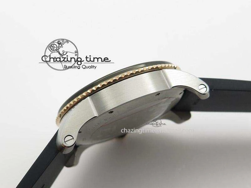Calibre de Cartier Diver TF 1:1 Best Edition SS RG White Dial on Black Rubber Strap MIYOTA Movement