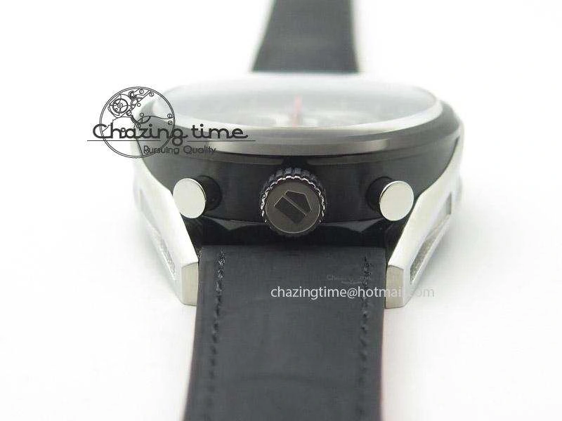 Carrera 1887 Chrono V6F 1:1 Best Edition Gray Silver Dial On Black Leather Strap CAL1887