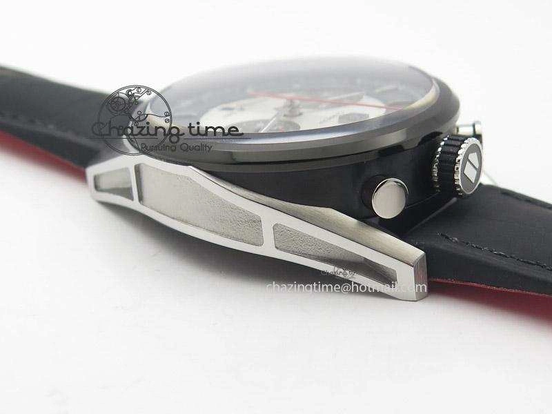 Carrera 1887 Chrono V6F 1:1 Best Edition Gray Silver Dial On Black Leather Strap CAL1887