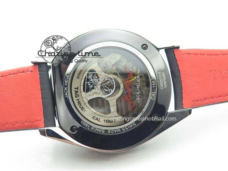 Carrera 1887 Chrono V6F 1:1 Best Edition Gray Silver Dial On Black Leather Strap CAL1887
