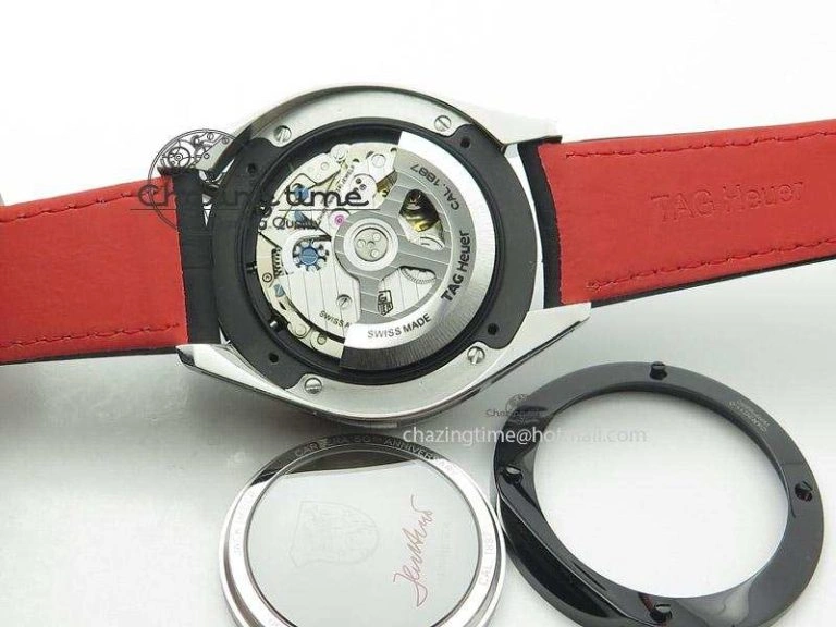 Carrera 1887 Chrono V6F 1:1 Best Edition Gray Silver Dial On Black Leather Strap CAL1887