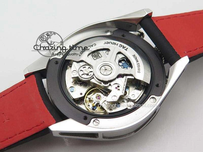 Carrera 1887 Chrono V6F 1:1 Best Edition Gray Silver Dial On Black Leather Strap CAL1887