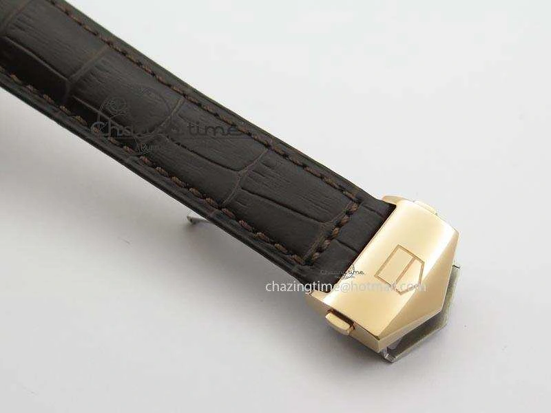 Carrera CAL1887 Chronograph 41mm RG V6F 1:1 Best Edition Gray Dial On Brown Leather Strap CAL1887