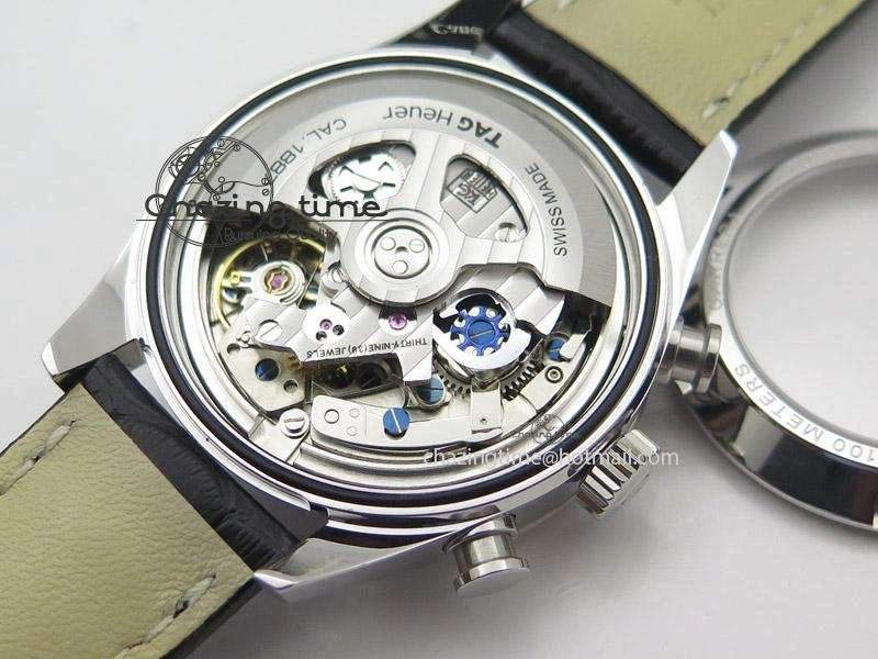 Carrera CAL1887 Chronograph 41mm SS V6F 1:1 Best Edition Blue Dial On Black Leather Strap CAL1887