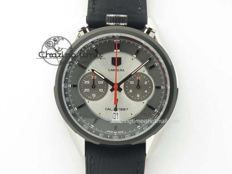 Carrera CAL1887 Chronograph 41mm SS V6F 1:1 Best Edition Blue Dial On SS Bracelet CAL1887