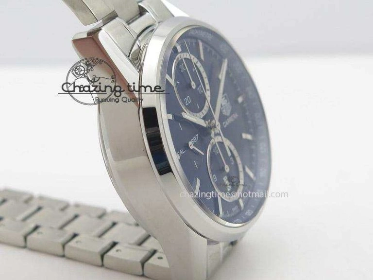 Carrera CAL1887 Chronograph 41mm SS V6F 1:1 Best Edition Blue Dial On SS Bracelet CAL1887