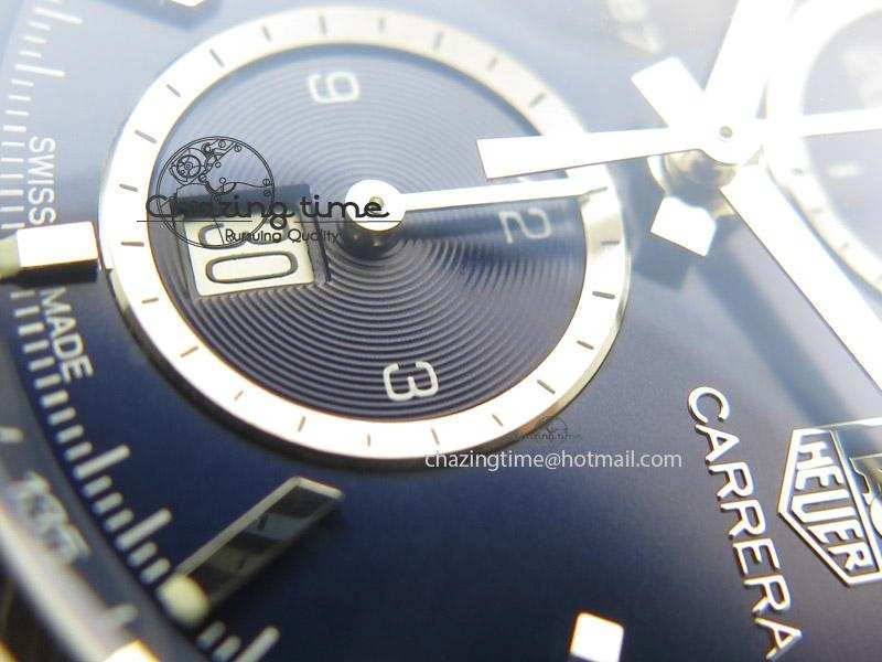 Carrera CAL1887 Chronograph 41mm SS V6F 1:1 Best Edition Blue Dial On SS Bracelet CAL1887