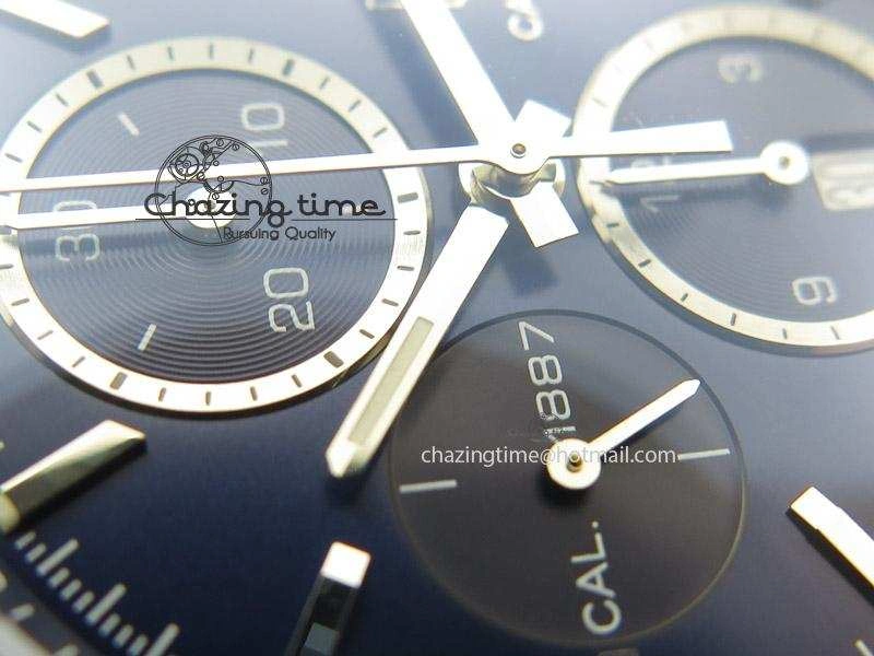 Carrera CAL1887 Chronograph 41mm SS V6F 1:1 Best Edition Blue Dial On SS Bracelet CAL1887