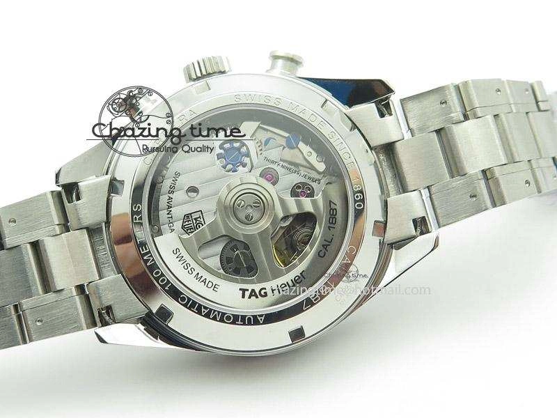 Carrera CAL1887 Chronograph 41mm SS V6F 1:1 Best Edition Blue Dial On SS Bracelet CAL1887