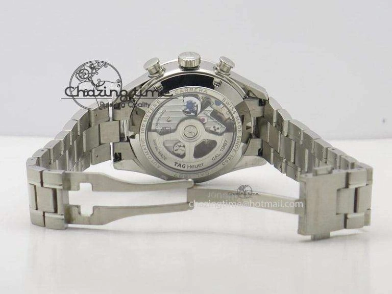 Carrera CAL1887 Chronograph 41mm SS V6F 1:1 Best Edition Blue Dial On SS Bracelet CAL1887
