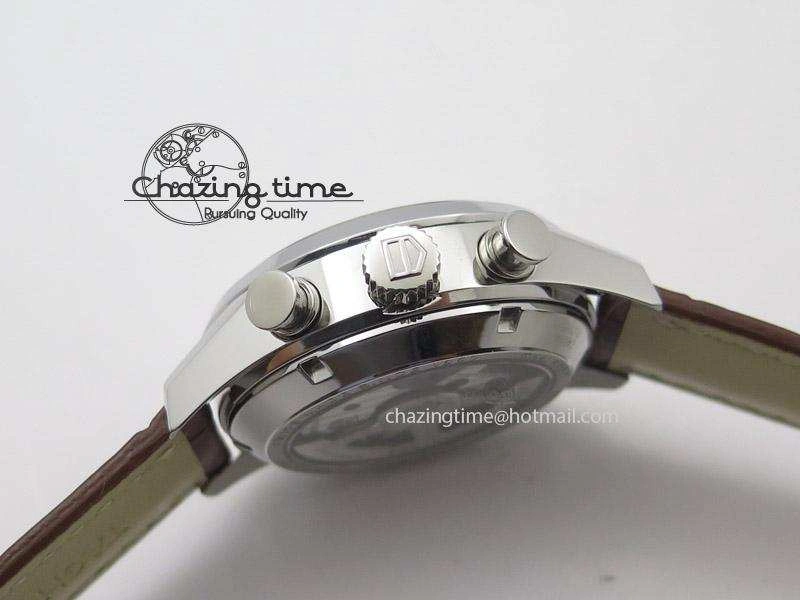 Carrera CAL1887 Chronograph 41mm SS V6F 1:1 Best Edition White Dial On Brown Leather Strap CAL1887