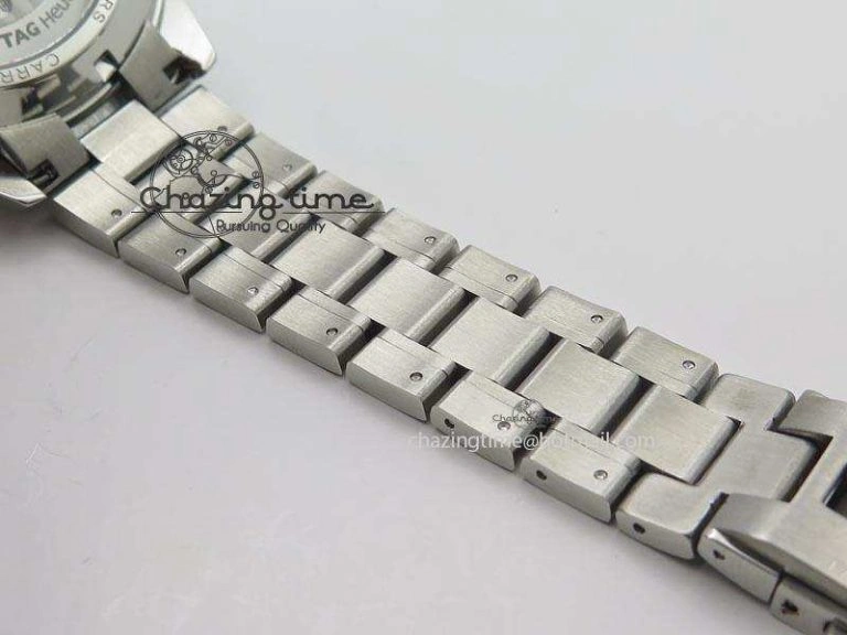 Carrera CAL1887 Chronograph SS V6F 1:1 Best Edition White Dial Blue Markers On SS Bracelet CAL1887
