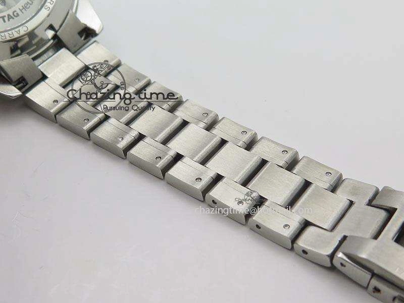 Carrera CAL1887 Chronograph SS V6F 1:1 Best Edition White Dial Blue Markers On SS Bracelet CAL1887