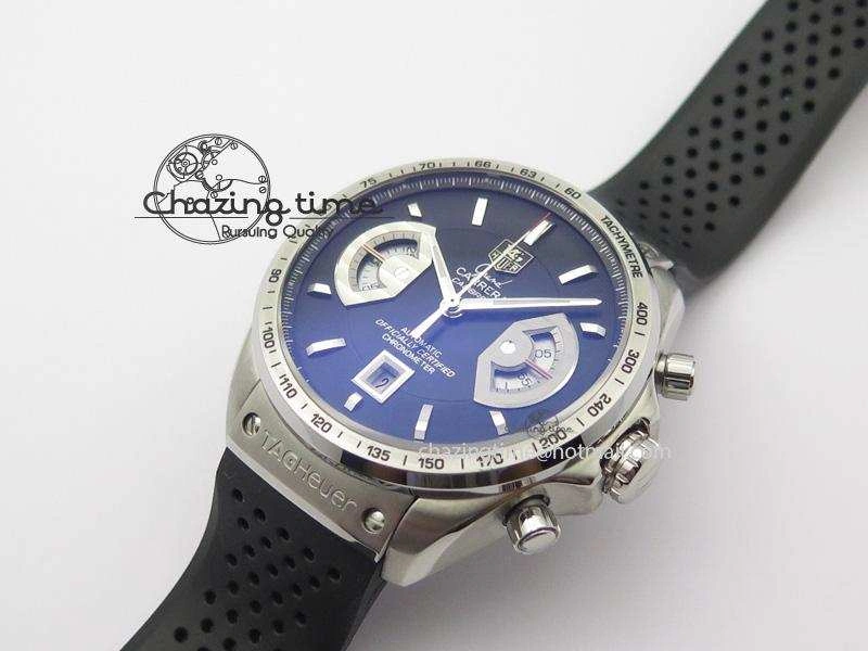 Carrera Calibre 17 SS Black Dial On Black Rubber Strap A7750