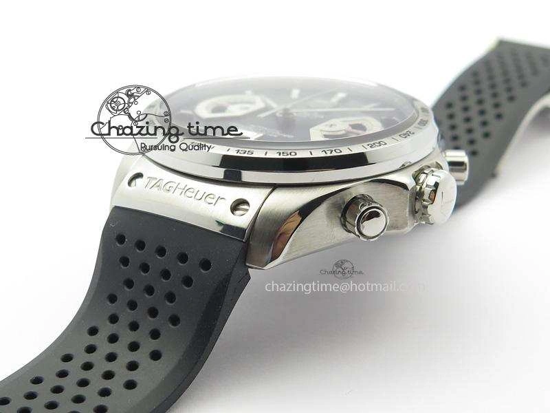 Carrera Calibre 17 SS Black Dial On Black Rubber Strap A7750