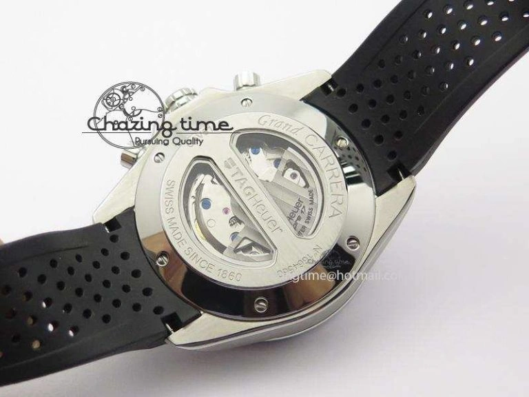 Carrera Calibre 17 SS Black Dial On Black Rubber Strap A7750