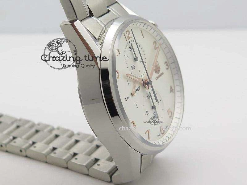Carrera Calibre 1887 Chrono V6F 1:1 Best Edition White Dial On SS Bracelet CAL1887