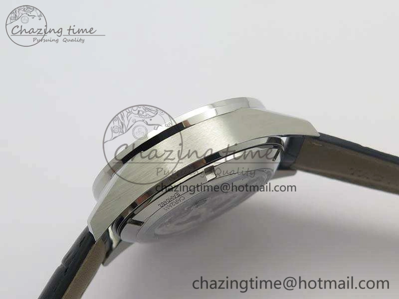 Carrera Calibre 1887 Day-Date SS V6F 1:1 Best Edition Ceramic Bezel Black Dial On Leather Strap A7750