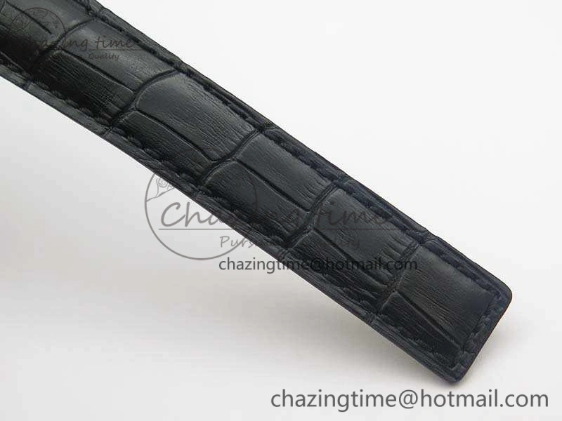 Carrera Calibre 1887 Day-Date SS V6F 1:1 Best Edition Ceramic Bezel Black Dial On Leather Strap A7750