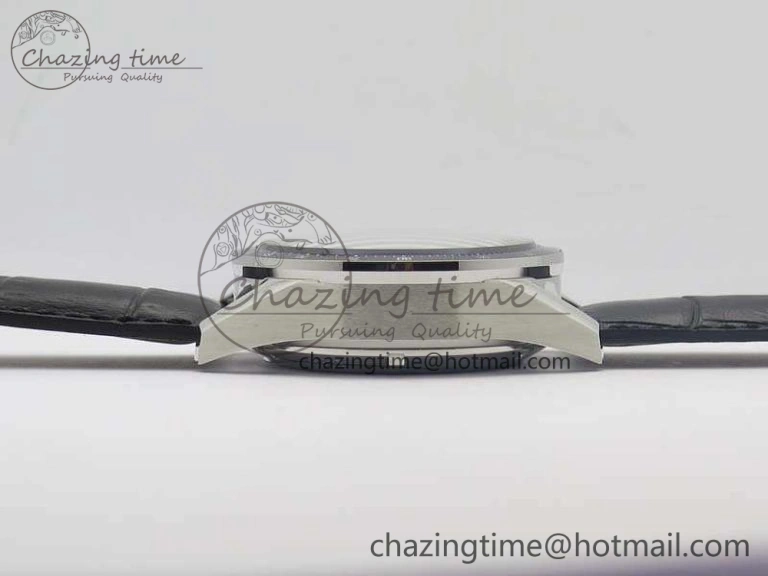 Carrera Calibre 1887 Day-Date SS V6F 1:1 Best Edition Ceramic Bezel Black Dial On Leather Strap A7750