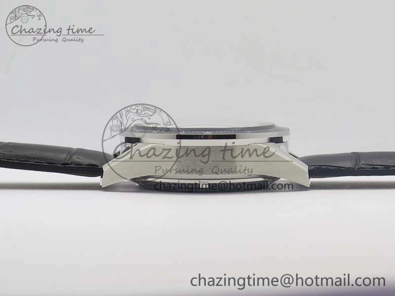 Carrera Calibre 1887 Day-Date SS V6F 1:1 Best Edition Ceramic Bezel Black Dial On Leather Strap A7750