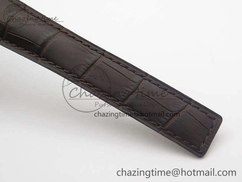Carrera Calibre 1887 Day-Date SS V6F 1:1 Best Edition Ceramic Bezel Brown Dial On Leather Strap A7750