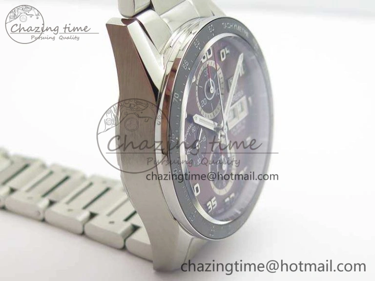 Carrera Calibre 1887 Day-Date SS V6F 1:1 Best Edition Ceramic Bezel Brown Dial On SS Bracelet A7750