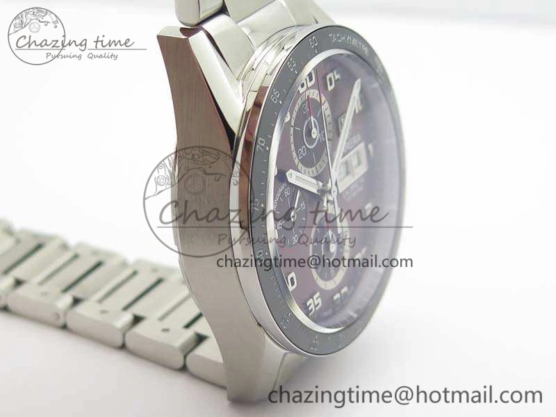 Carrera Calibre 1887 Day-Date SS V6F 1:1 Best Edition Ceramic Bezel Brown Dial On SS Bracelet A7750