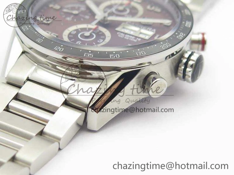 Carrera Calibre 1887 Day-Date SS V6F 1:1 Best Edition Ceramic Bezel Brown Dial On SS Bracelet A7750
