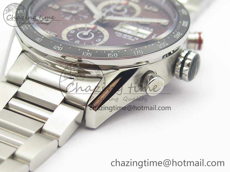 Carrera Calibre 1887 Day-Date SS V6F 1:1 Best Edition Ceramic Bezel Brown Dial On SS Bracelet A7750