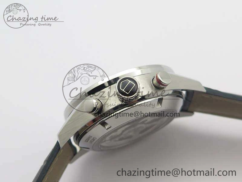 Carrera Calibre 1887 Day-Date SS V6F 1:1 Best Edition Ceramic Bezel Gray Dial On Leather Strap A7750