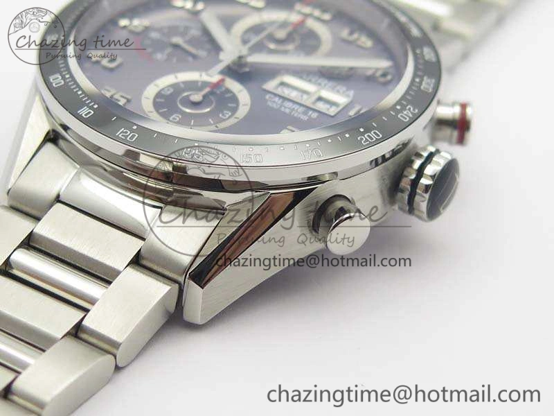 Carrera Calibre 1887 Day-Date SS V6F 1:1 Best Edition Ceramic Bezel Gray Dial On SS Bracelet A7750
