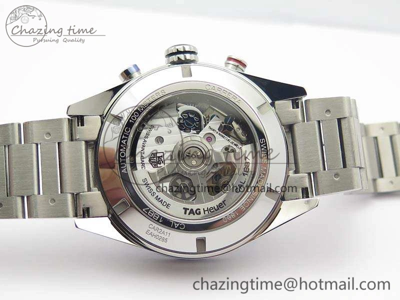 Carrera Calibre 1887 Day-Date SS V6F 1:1 Best Edition Ceramic Bezel Gray Dial On SS Bracelet A7750