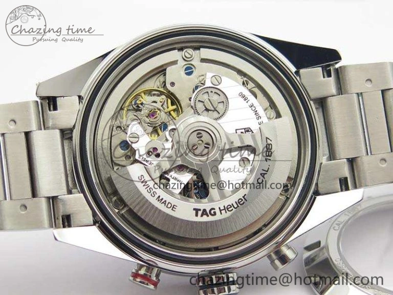 Carrera Calibre 1887 Day-Date SS V6F 1:1 Best Edition Ceramic Bezel Gray Dial On SS Bracelet A7750