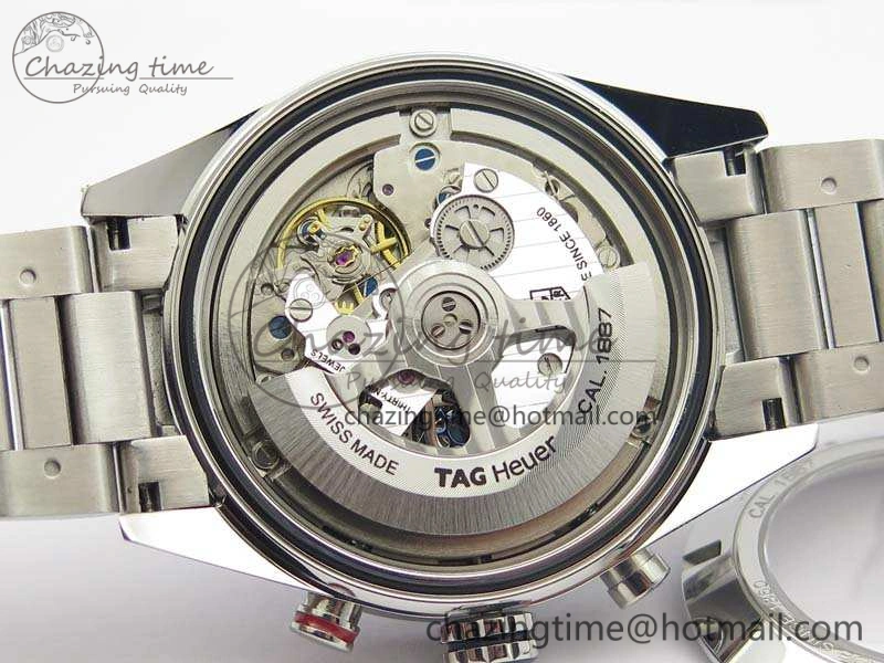 Carrera Calibre 1887 Day-Date SS V6F 1:1 Best Edition Ceramic Bezel Gray Dial On SS Bracelet A7750