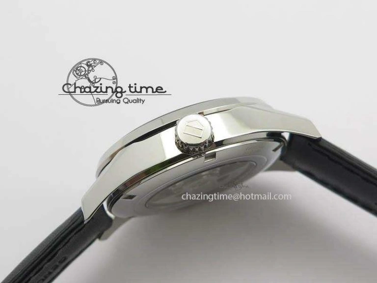 Carrera Day-Date Automatic SS Black Dial RG Markers On Black Leather Strap A2824