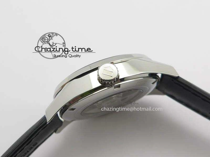 Carrera Day-Date Automatic SS Black Dial RG Markers On Black Leather Strap A2824