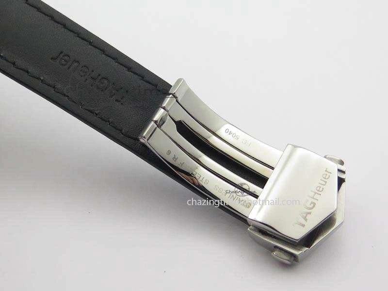 Carrera Day-Date Automatic SS Black Dial RG Markers On Black Leather Strap A2824
