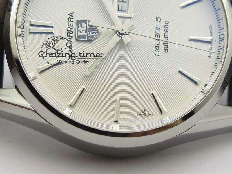 Carrera Day-Date Automatic SS White Dial On Brown Leather Strap A2824