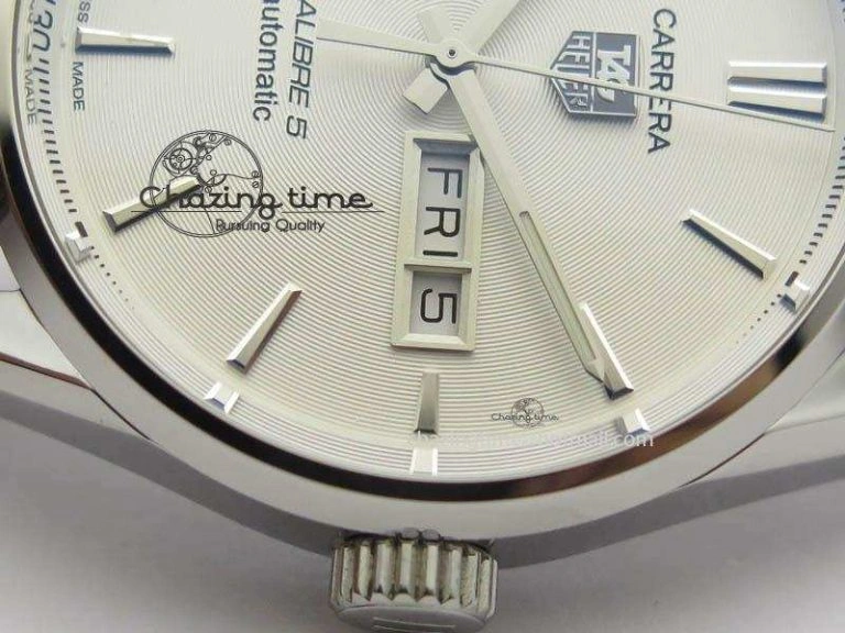 Carrera Day-Date Automatic SS White Dial On Brown Leather Strap A2824