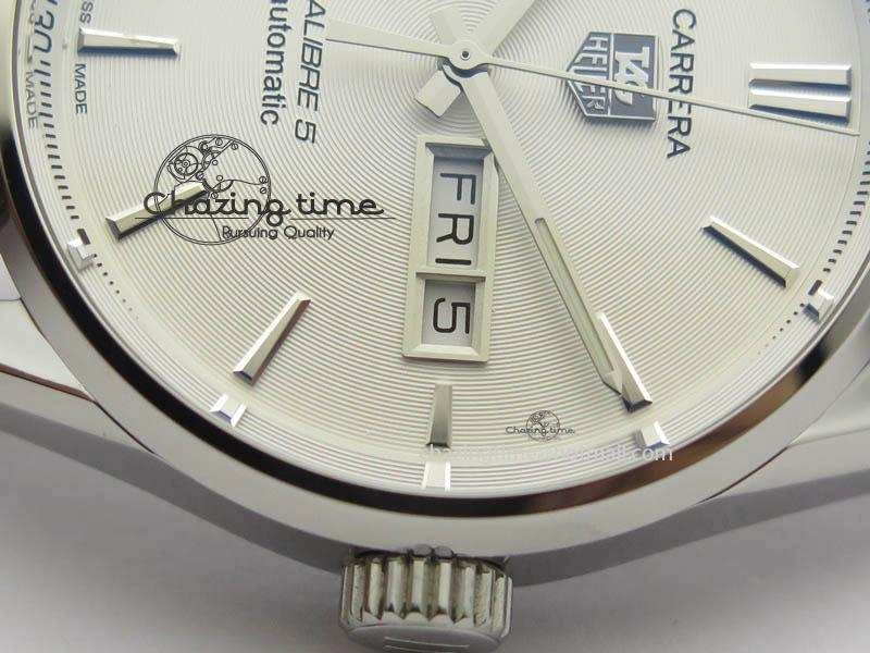 Carrera Day-Date Automatic SS White Dial On Brown Leather Strap A2824