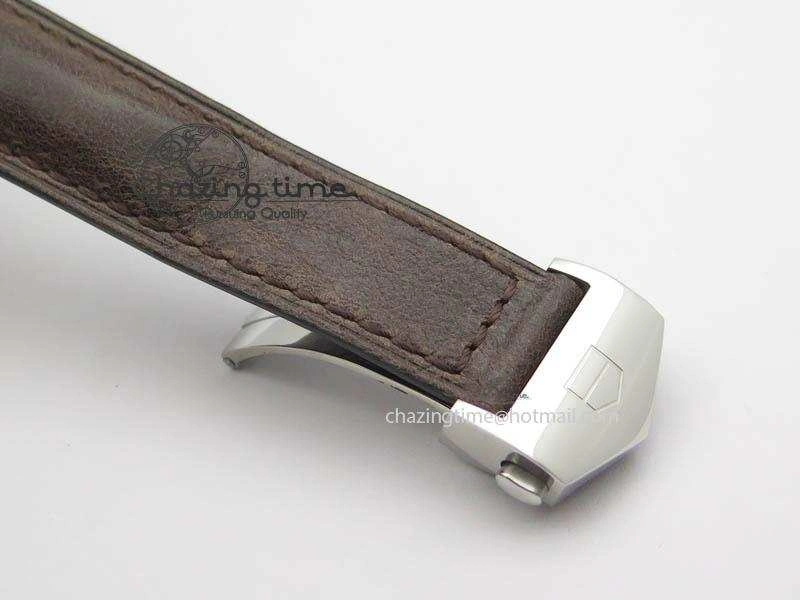 Carrera Day-Date Automatic SS White Dial RG Markers On Brown Leather Strap A2824