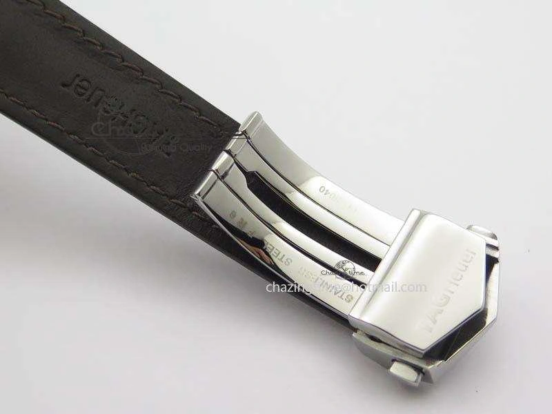 Carrera Day-Date Automatic SS White Dial RG Markers On Brown Leather Strap A2824