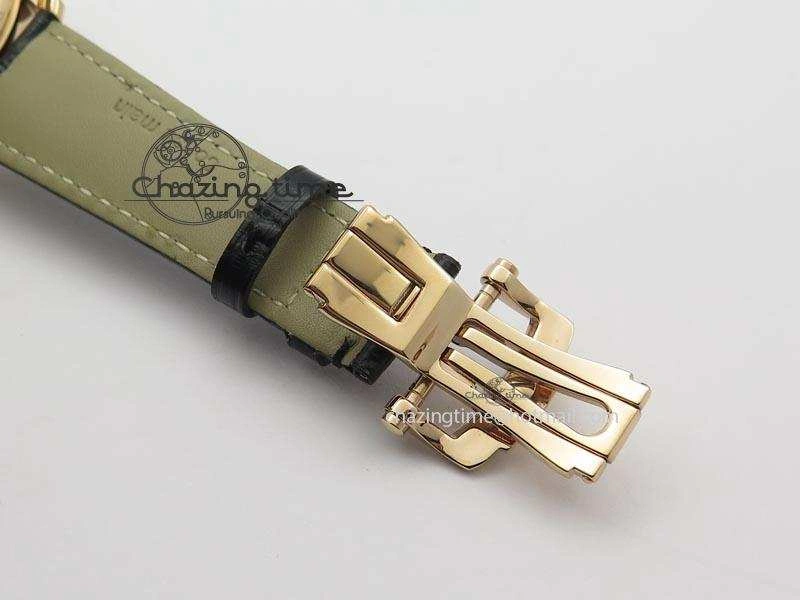 Carrousel Tourbillon RG Caseback White Dial On Black Leather Strap