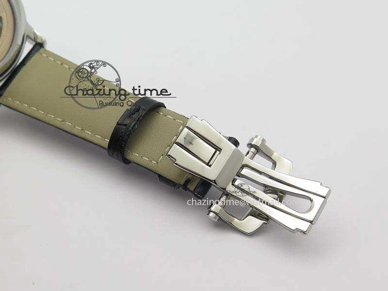 Carrousel Tourbillon SS Caseback White Dial On Black Leather Strap